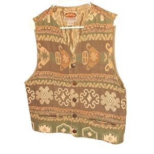 Vintage Paragraff Tapestry Vest waistcoat Unisex Adult Medium Hippie Boho TWEE